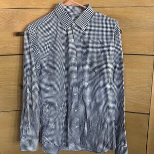 UNIQLO Broadcloth Button-Down Black and White Checked Shirt Men's M